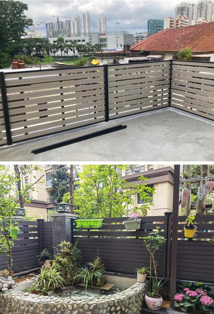 Outdoor Free Maintenance Wood Plastic Composite Fence Panels Waterproof WPC Fence