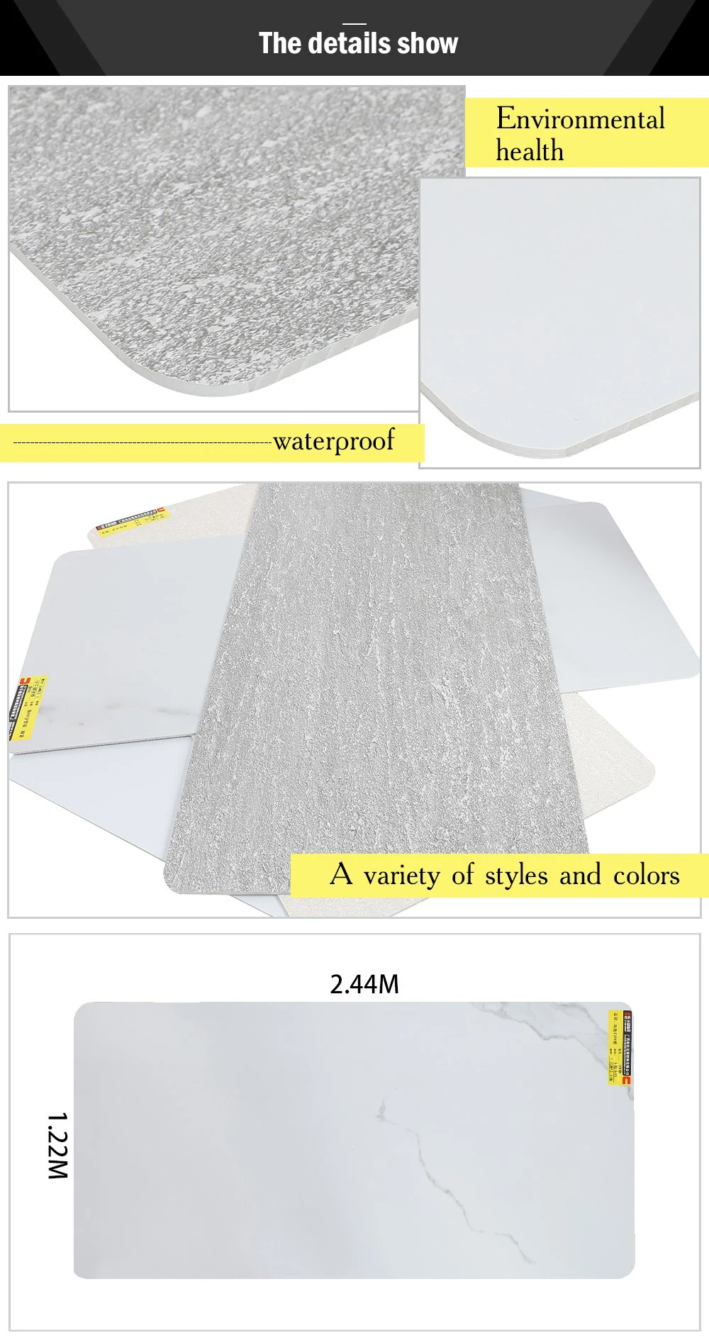 Wangbin Easy to Install Hot Sale 2.8 mm UV Marble Pattern Board for Interior Wall Decoration