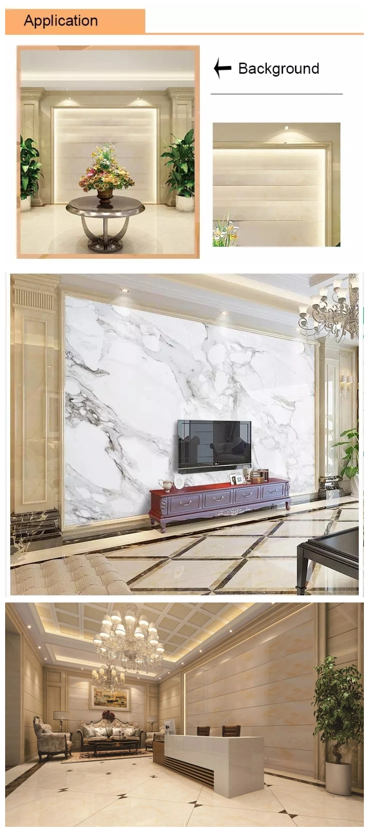 PVC UV Marble Board for Decorative Wall Panel