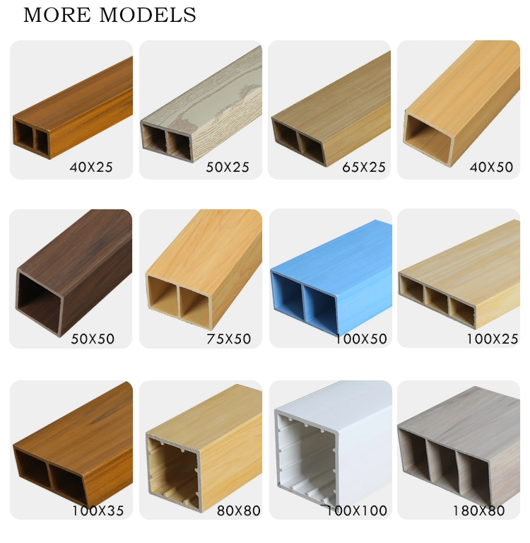 100*100 mm New Design WPC Wood Composite Hollow Square Timber Tube for Interior Decoration