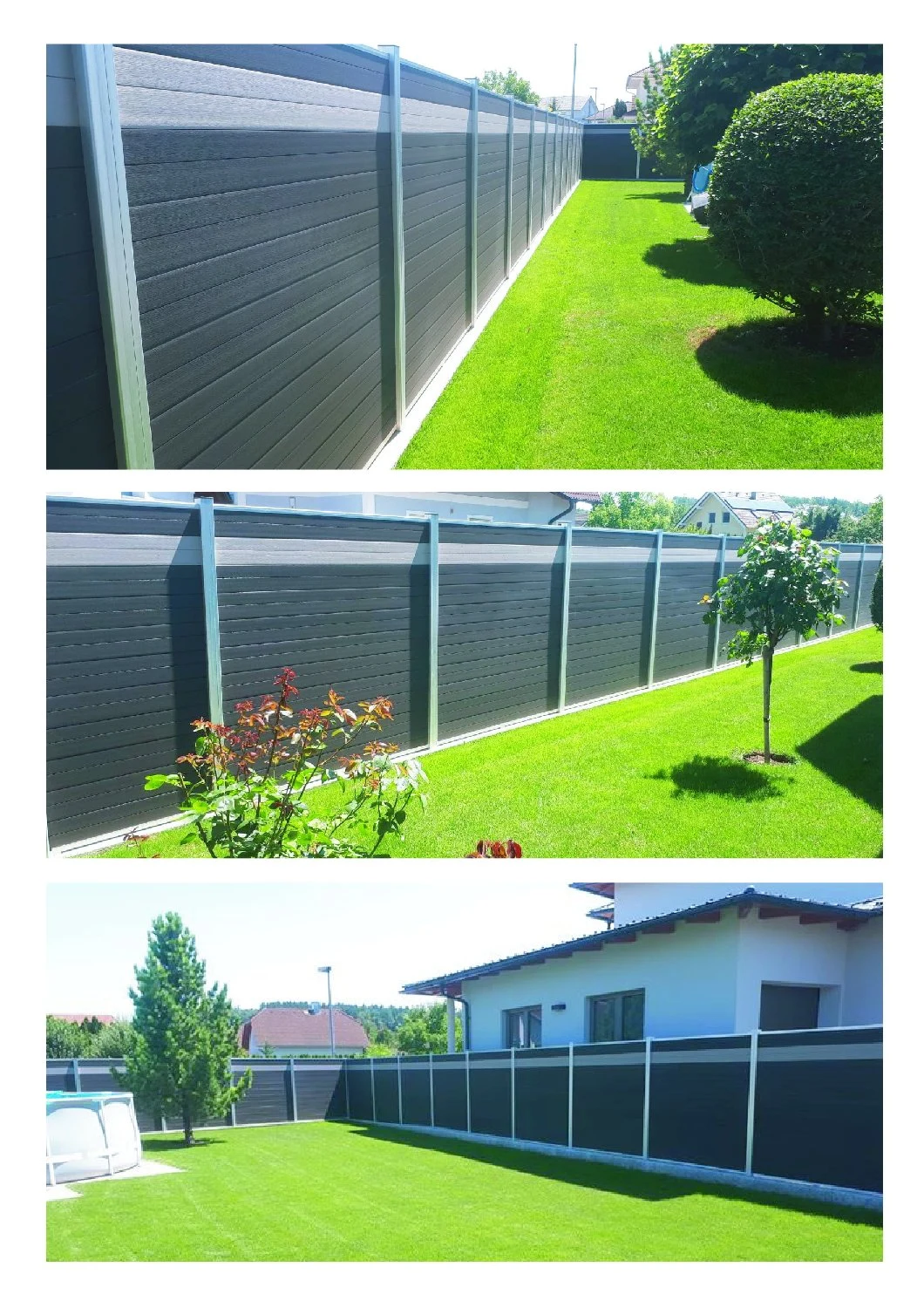 Easy Installation High Quality Outdoor Wood Plastic Composite WPC Customized Garden Fence 6*6FT