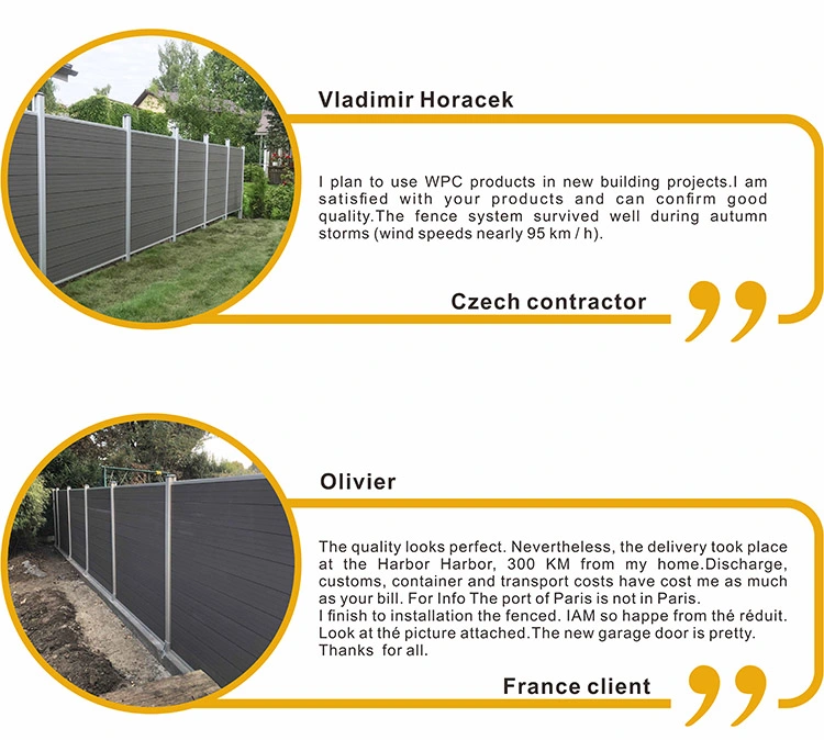 Safety Waterproof Outdoor Aluminum Frame WPC Landscape Composite Fence