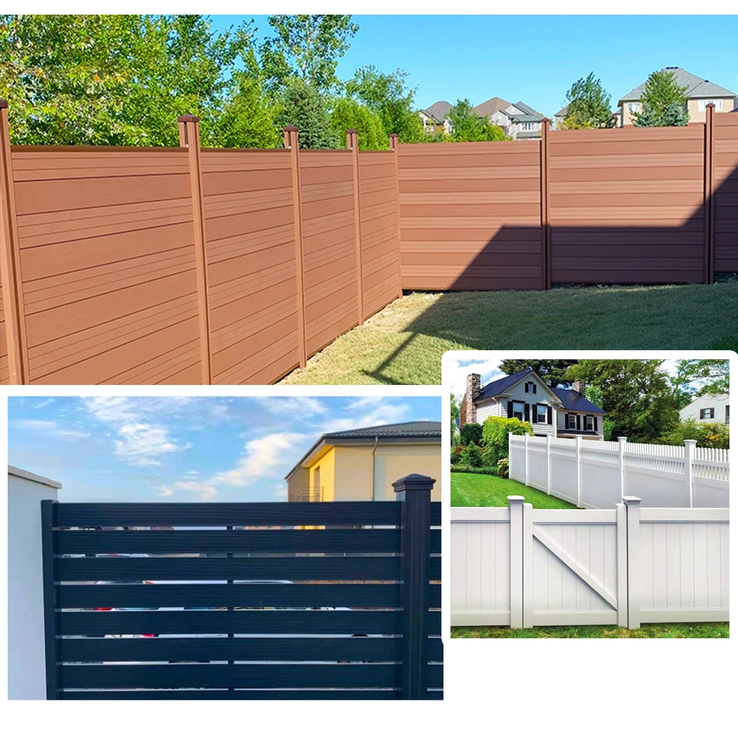 Hot Sell 1.8m X 1.8m WPC Fencing Board Aluminum Post WPC Composite Privacy Fencing Outdoor Fences