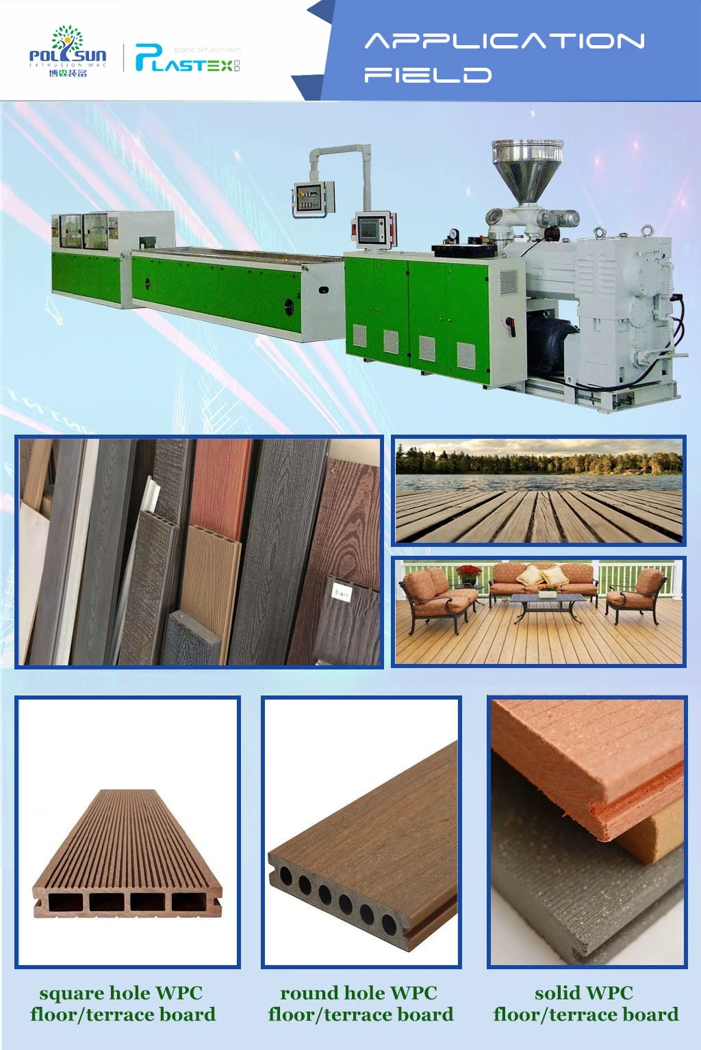 PE Wood Plastic Composite Wall Panel Outdoor Decking Making Machine PE WPC Profile Extrusion Production Line