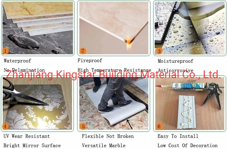 High Glossy Decoration Wall Panels PVC UV Marble Sheet Rigid UV Board